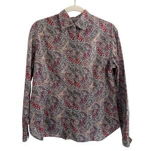 Vintage Liberty of London Paisley Button Down Shirt Women Size M